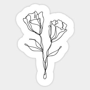 Wildflower Line Art | Floral Botanical Minimalist Lineart Sticker